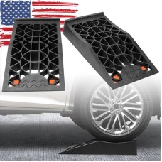 1 Pair Low Black Car Service Ramp for Lift and Vehicle Maintenance Portable 5T
