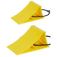 1 Pair Heavy Duty Wheel Chock With Rope for RV Truck Camper Trailer Tire Stopper