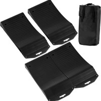 4Pcs Black Portable Tire Saver Ramps Highly Visible for Flat Spot and Flat Tire