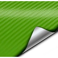 7D 12in × 78in Ultra Glossy Green Carbon Fiber Wrapped In Vinyl Without Bubbles