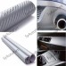 7D Car 12in × 78in Ultra Glossy Silver Carbon Fiber Wrapped In Vinyl No bubbles
