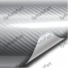 7D Car 12in × 78in Ultra Glossy Silver Carbon Fiber Wrapped In Vinyl No bubbles