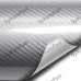 7D Car 12in × 78in Ultra Glossy Silver Carbon Fiber Wrapped In Vinyl No bubbles