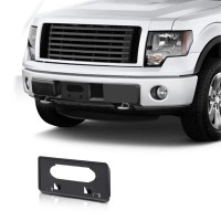 Black Plastic Front Bumper License Plate Frame Bracket For 2009-2014 Ford F 150