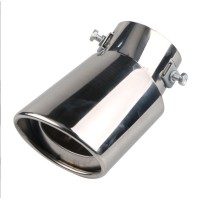 Steel Durable Car Rear Exhaust Pipe Rear Silencer Replacement Kit Bright Silver